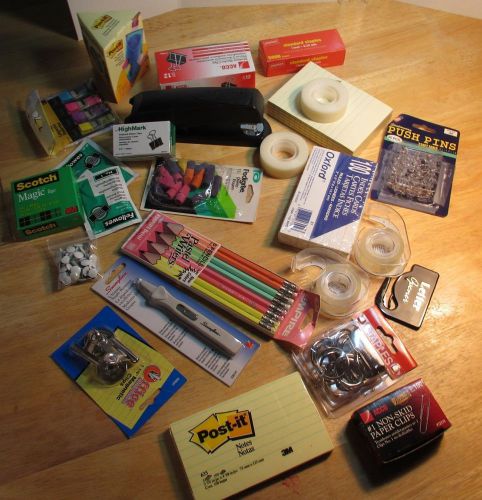 Mixed Lot of New Office Supplies: Staplers, Staples, Pencils, Paper Clips &amp; More