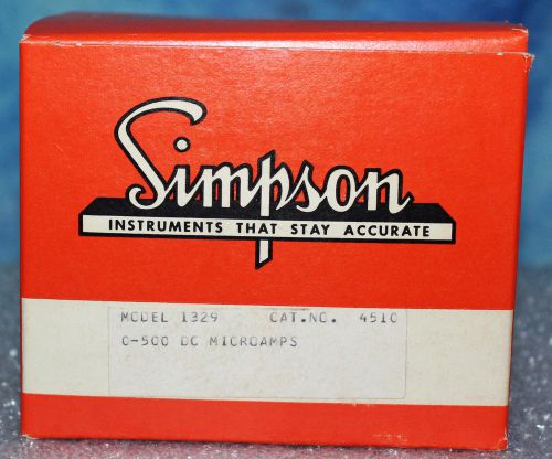 NEW IN BOX - Simpson 1329 Panel Meter, 0-500 DC Microamps