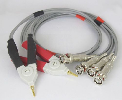 Kelvin Clip for LCR Meter with 4 BNC Test Wires on-board component test 1 set