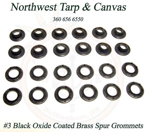 Grommets, #3 Black Oxide, Heavy Duty Rolled Rim Spur, 15/32&#034; Inch Hole