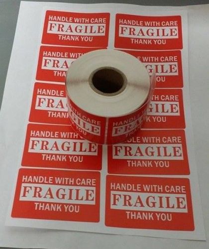 25 Stickers Handle With Care FRAGILE Thank You Shipping Supplies PROTECT 2&#034;x 3&#034;