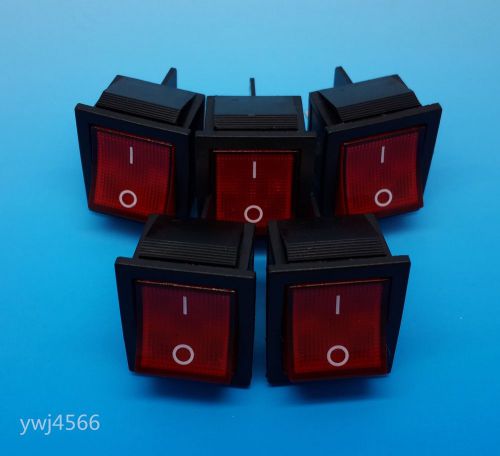 50pcs Rocker Switch with red light KCD4-201N 4 pin on/off 16A/250V