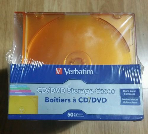 Verbatim Cd/DVD  jewel cases 50 pack multi-colored