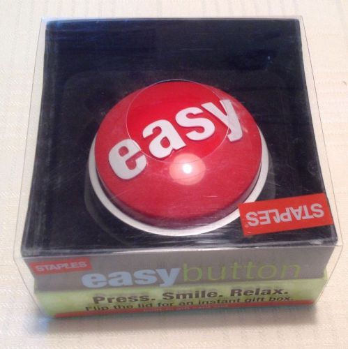 STAPLES EASY BUTTON GIFT BOX &#034;that was easy&#034; Free Shipping NEW