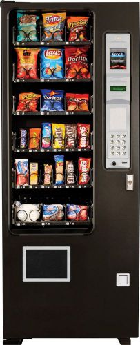 Ultra slim candy chip &amp; snack vending machine, 24 select coin &amp; bill changer ams for sale
