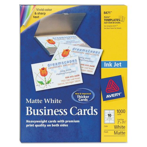 LOT OF 5 Avery Business Cards Inkjet Printers 8471 White Matte Template 8371