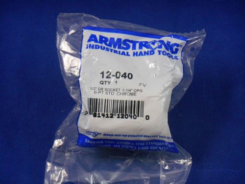 NEW Armstrong 1-1/4&#034; Chrome Socket 6PT 1/2&#034; Drive 12-040 12040 USA - Expedited