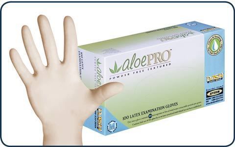 ALOEPRO LATEX 100 GLOVES, 10 BOXES PER CASE