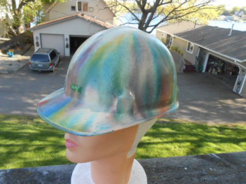 Unique 1970&#039;s vtg jackson rainbow safety hard hat tie dyed fiberglass sc-10 for sale