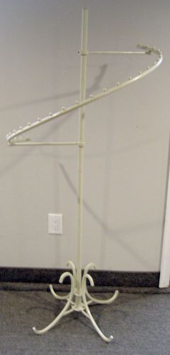 T-shirt store display spiral 63&#034; tall 28-slot rack off-white metal for sale