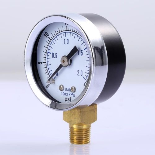 1/8&#034; npt air compressor 0-30 psi side mount hydraulic pressure gauge 1.5&#034; face for sale