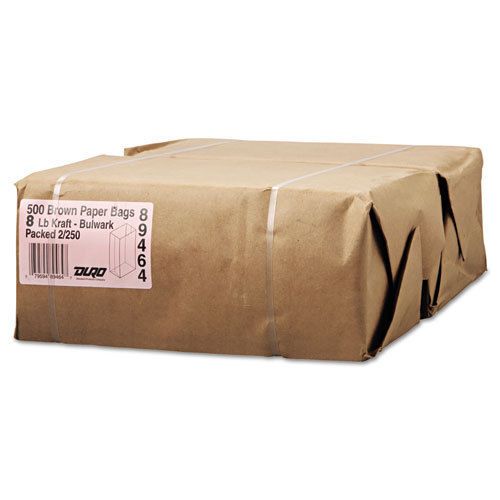 8# Paper Bag, 57lb Kraft, Brown, 6 1/8 x 4.17 x 12 7/16, 500/Pack