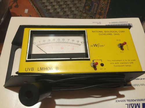 1 used National Biological Corporation LMH06-B, analog display UVB Meter