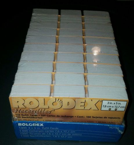 1000 New GENUINE ROLODEX C-35 3 X 5 in. REFILL CARDS SEALED - 100 Per Pkg.