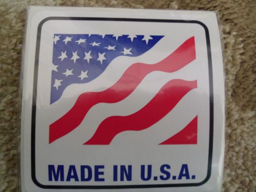 Labels Stickers  with American Flag 4&#034;x 4&#034;  40 each &#034;Made In USA&#034;