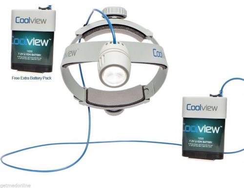 NEW ! Cool View 1400XT Surgical LED Headlight w/ TWO Battery Packs, 140,000 Lux