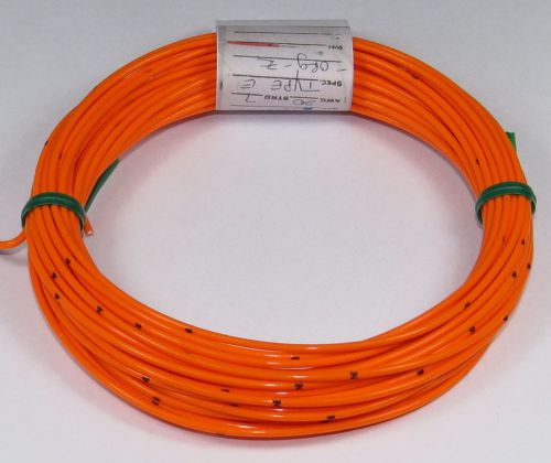 20 AWG, Type E, 7 strand, PTFE, 600v, Silver Plated Copper, 25&#039; Orange wire