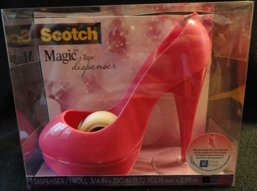 Scotch Magic Tape Dispenser Pink High Heel Shoe 3/4 x 350 inches New
