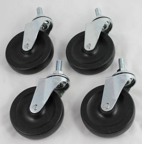 Set of 4 x 7/8 Swivel Caster Wheels Brand New w/o Tags Never Used Threaded Stem