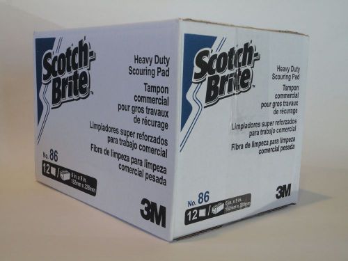 NEW 3M Box of 12 Scotch-Brite 86 Heavy Duty 6 x 9 Scouring Pad
