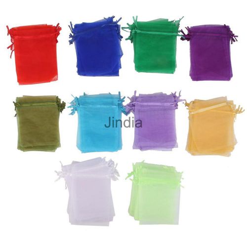 100pcs Colorful Organza Bags Jewellery Packing Pouch Wedding Party Favor