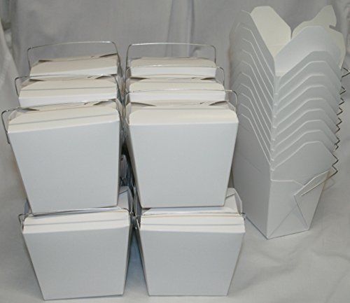 AMK Chinese Take Out Food Boxes: 16 oz. 1 Pint Lot Of 50 - White - food # 450019