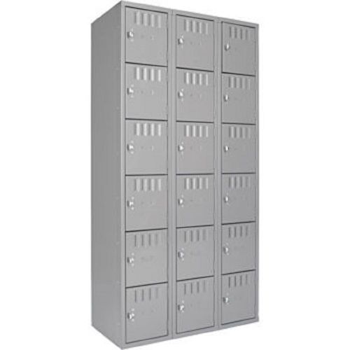 18 Lockers 36&#034;W x 18&#034;D Gray Storage Work Warehouse School Restaurant C633288