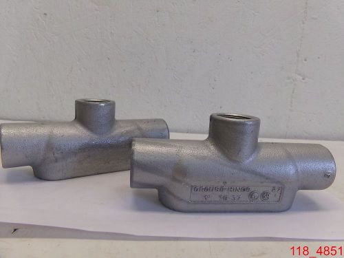 Box of 2 CROUSE HINDS TB37 CAST IRON CONDULET FITTING 1&#034; Conduit Outlet Body
