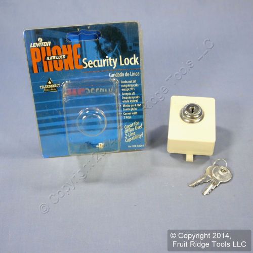 Leviton ivory 4 and 6-wire plug modular telephone security lock keyed c0265-i for sale