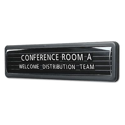 Magnetic nameplate, desk/wall/door, black/dark gray base, 13.1 x 3 for sale