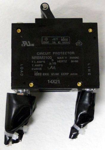 Idec nrbm2100 2-pole circuit protector breaker switch for sale