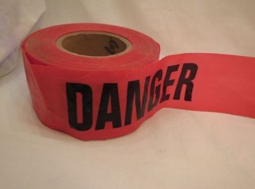 Barricade tape danger 3&#034;x?1 heavy duty, red/black nontear great halloween fun for sale