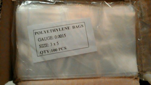 100 open end clear bags 3x5  brand new