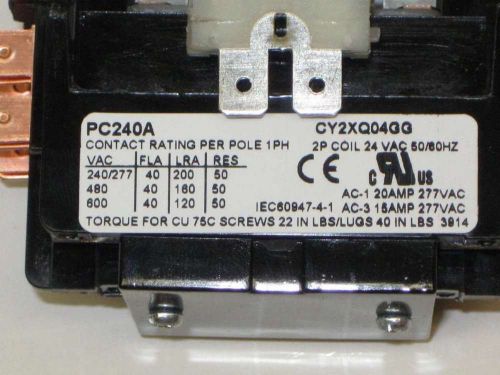 Packard c240a packard contactor 2 pole 40 amps 24 coil voltage, new for sale