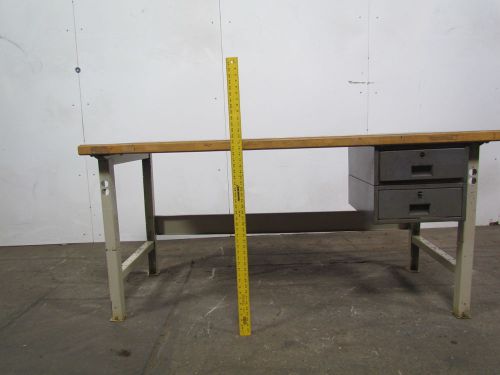 Industrial workbench 1-3/4x30x72 maple top w/laminate cover 2 drawers lot of 2 for sale