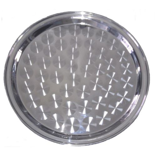 Winco strs-16 stainless steel round swirl service tray - 16 in. for sale
