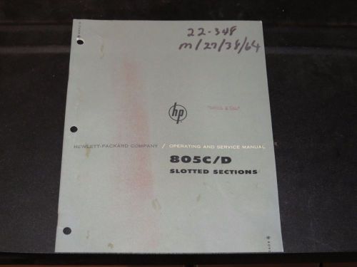 HP 805C/D SLOTTED SECTIONS OP &amp; SERVICE MANUAL 1961  (#137)