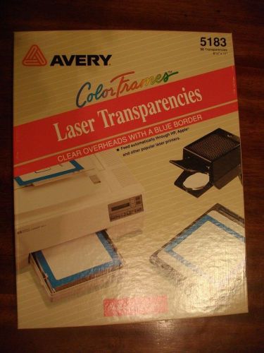 Laser Transparency Film-50 Sheets Clear with Blue  Border Avery Color Frames *
