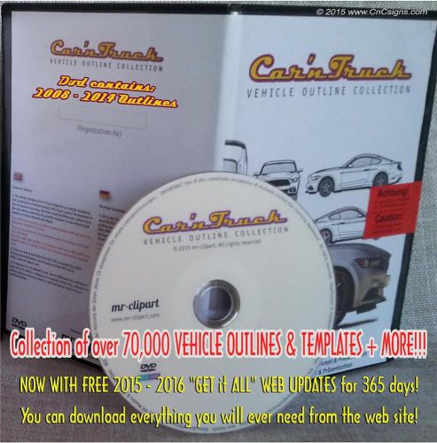 Car&#039;n Truck Vehicle Outlines DVD with 1yr Online update sign design MR Clipart *