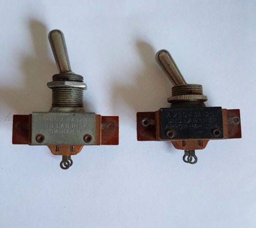 VINTAGE ARROW H&amp;H TOGGLE SWITCHES Pair 250V 125V