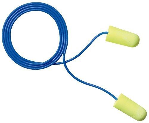3M E-A-Rsoft Yellow Neons Corded Earplugs, Hearing Conservation 311-1256 in Poly