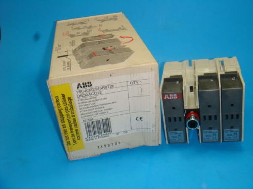 NEW ABB OS30ACC12, DISCONNECT SWITCH FUSIBLE 30AMP 3POLE, 1SCA022548R9720, NIB