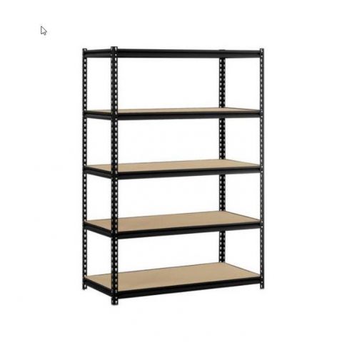 Edsal 48&#034;W x 24&#034;D x 72&#034;H 5-Shelf Steel Shelving, Black