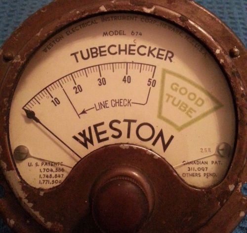 Vintage Weston Tube Tester Model 674 Meter Tubechecker Steam Punk Estate Gauge