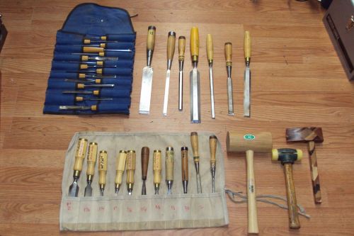 35 PIECE CHISEL LOT SWISS MADE CARVING SET SORBY MARPLES CHISEL CARVING TOOLS