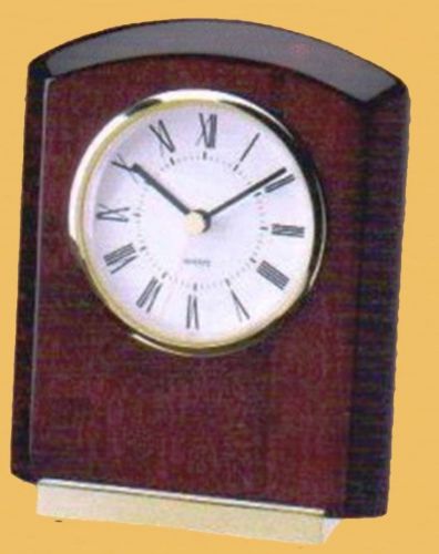 Executive Rosewood  Desktop Clock with Brass Trimmings