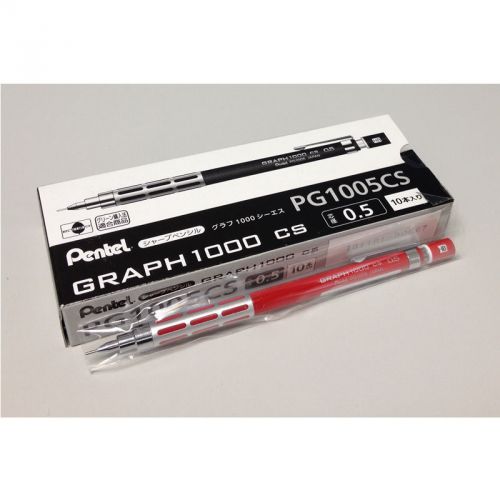 Pentel GRAPH 1000 PG1005CS 0.5mm Mechanical Pencil Bulk Pack (10pcs) - Red