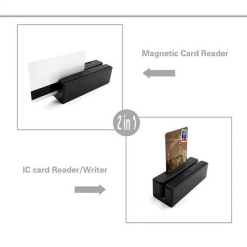 ZCS100-IC USB 3 Tracks Magnetic Stripe Reader + EMV Smart IC Chip Reader/ Writer