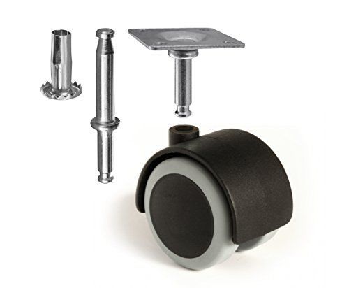Slipstick CB681 Floor Protecting Rubber Caster Wheels with Optional 5/16&#034; Stem