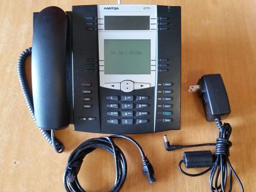 Aastra 6755i (55i) IP VoIP SIP Telephone Phone w/AC Power, and Network Cable
